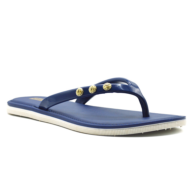 LuxeCharm Navy Flip-Flops