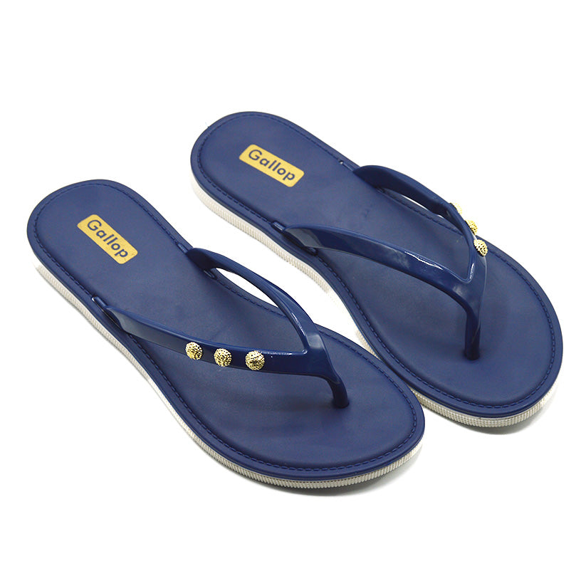 LuxeCharm Navy Flip-Flops