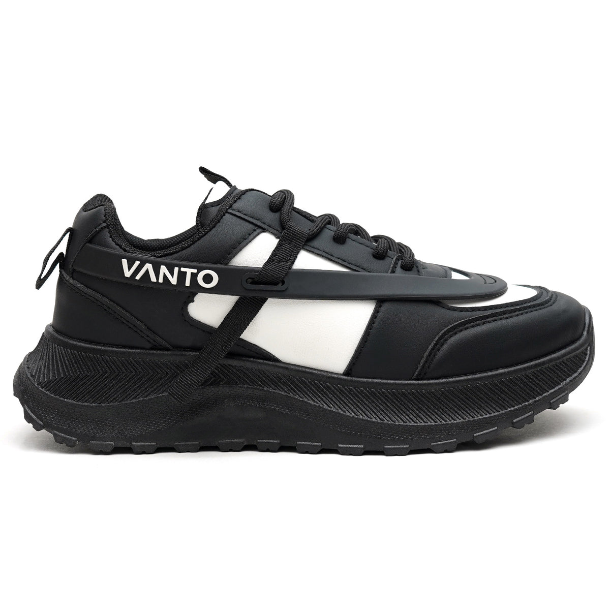 Buy Women's Striped Sneakers | Black Ladies Sneakers Shoes - Vanto Main image