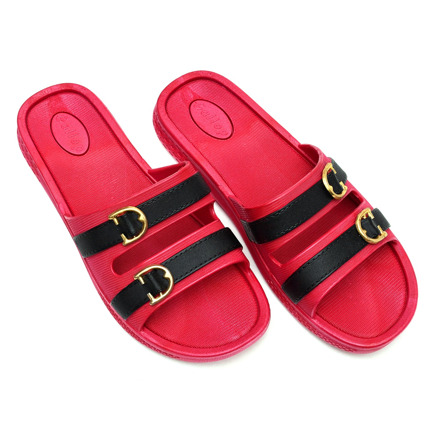 Women Double Buckled Slides