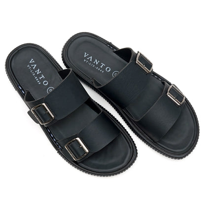 Men's Classic Double Buckled Slippers