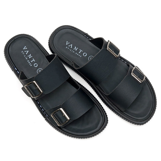 Men's Classic Double Buckled Slippers