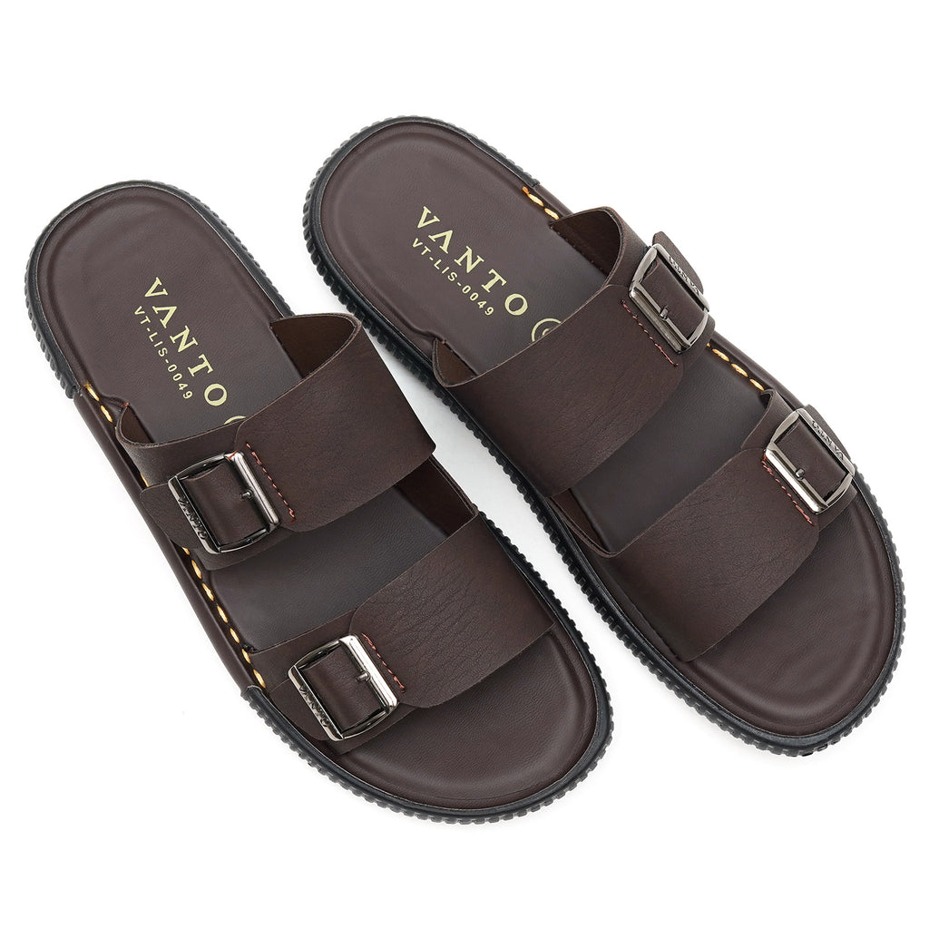 Men's Classic Double Buckled Slippers