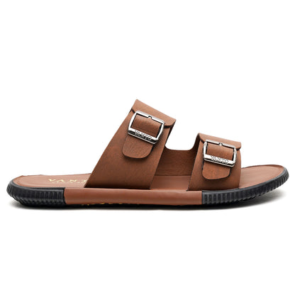 Men's Classic Double Buckled Slippers