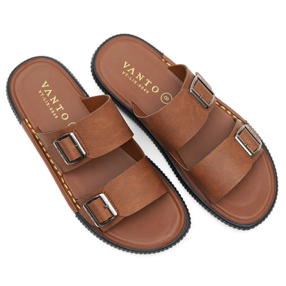 Men's Classic Double Buckled Slippers