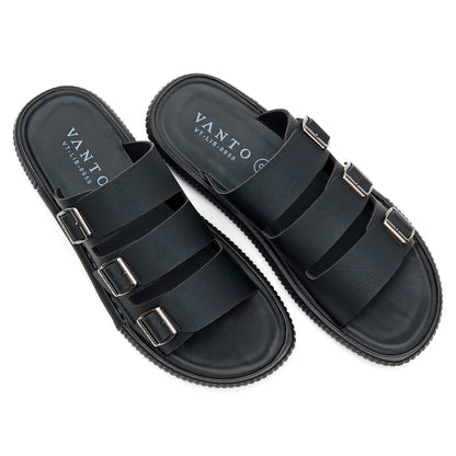 Men's Classic Triple Buckled Slippers